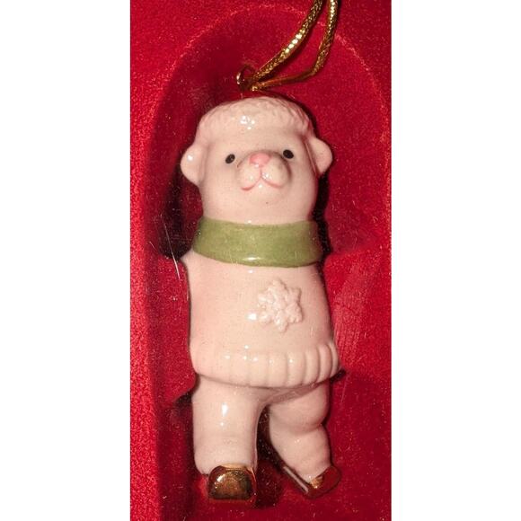 New in Box Lenox Bear on Ice Skates Collectible Ceramic Christmas Tree Ornament - Picture 5 of 6